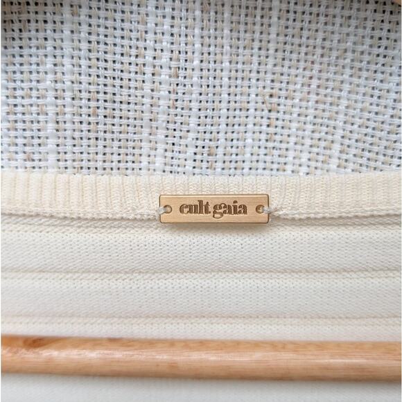 Cult Gaia Fergie Off White Cutout Ribbed-knit Midi Maxi Dress, size M - Picture 4 of 9